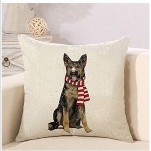 German Shepherd Christmas pillow cover